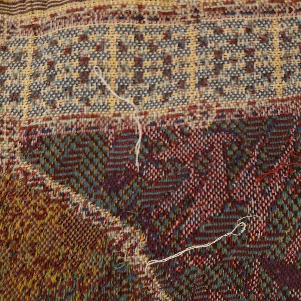 A Churchill Weaver Throw Blanket Tapestry Safari Design Fringes‎ Around